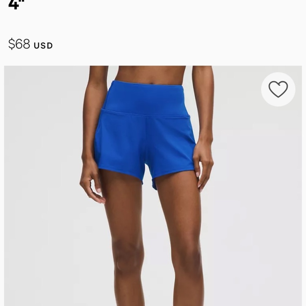 Lululemon speed up high rise shorts. Size 6